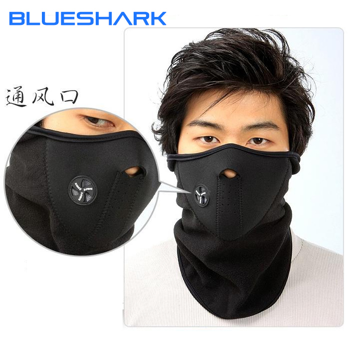 韩国蓝鲨骑行面罩冬季自行车口罩户外运动保暖防风防寒护脸装备