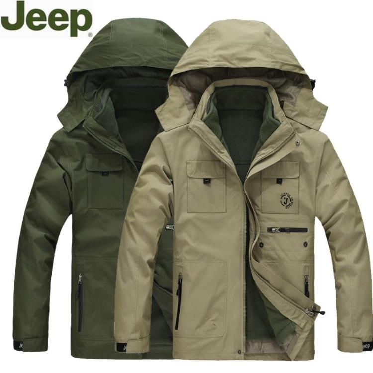 秋冬Afs Jeep/吉普新款户外冲锋衣外套正品男两件套三合一登山服
