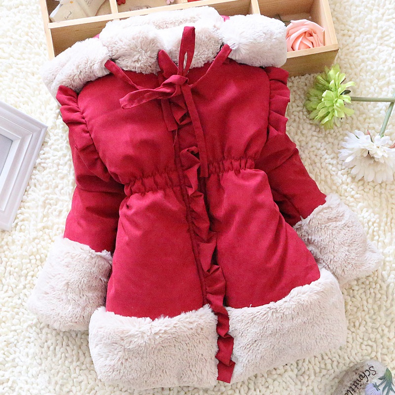 2014新款冬季韩版女童加厚公主棉衣外套中长款内胆棉服可爱童装潮