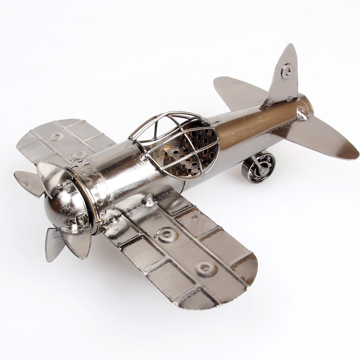 欧式飞机模型新款铁质战斗机装饰品时尚金属礼品餐厅书房高档摆件
