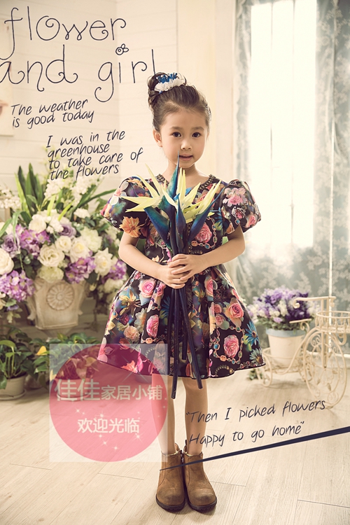 2015新款儿童摄影服装 6-12岁大孩子摄影服饰 爱丽丝摄影正版服装