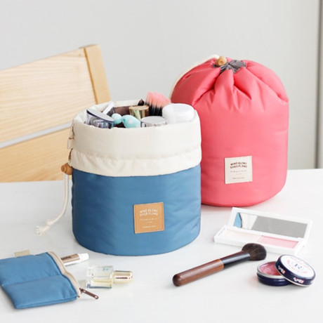 韩国气质圆桶型化妆包包中包整理包化妆袋化妆品收纳包旅行洗漱包