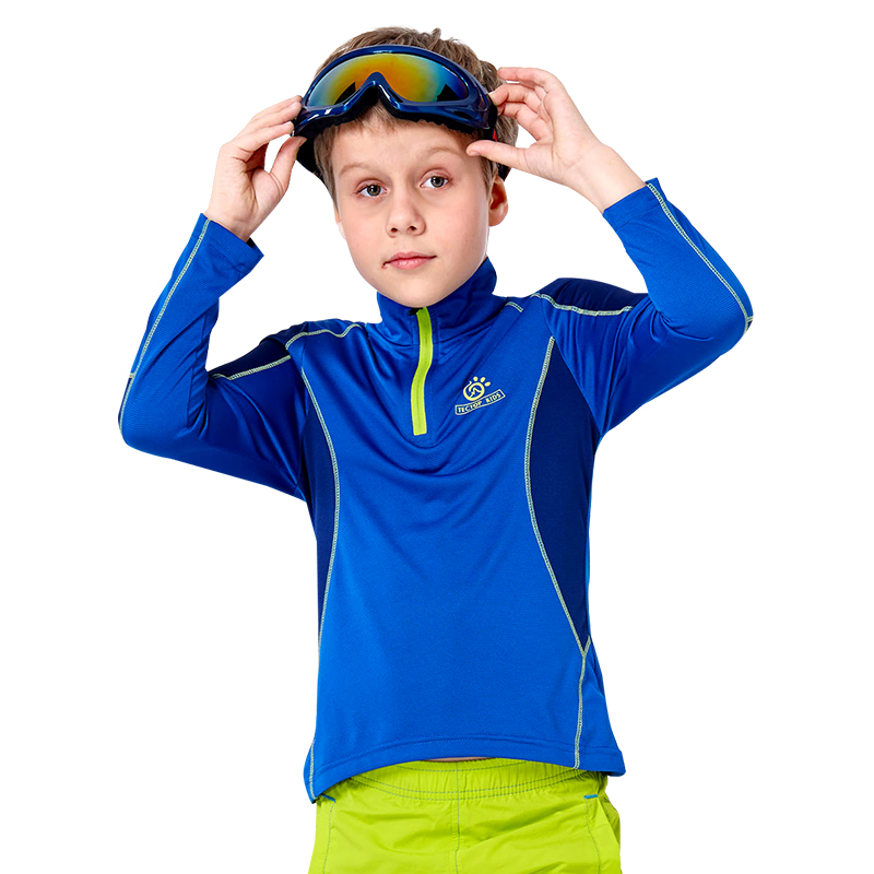 tectop儿童款2015新款 男童女童立领速干衣 户外运动速干长袖T恤