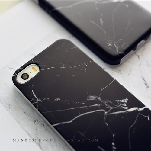 简约韩国黑色大理石苹果6 iphone6 plus 5s case原创手机壳全包