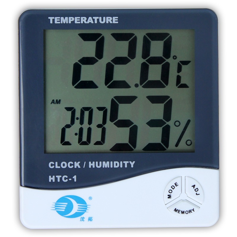 沈拓 HTC-1家用室内数字温湿度计电子温度计湿度计 高精度有闹铃