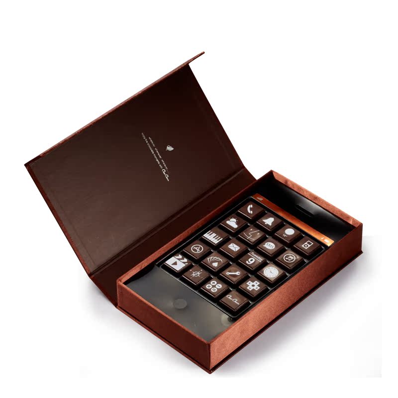 巧克巧蔻创意手工iphone5/4s手机巧克力礼盒生日礼物丝绸包装