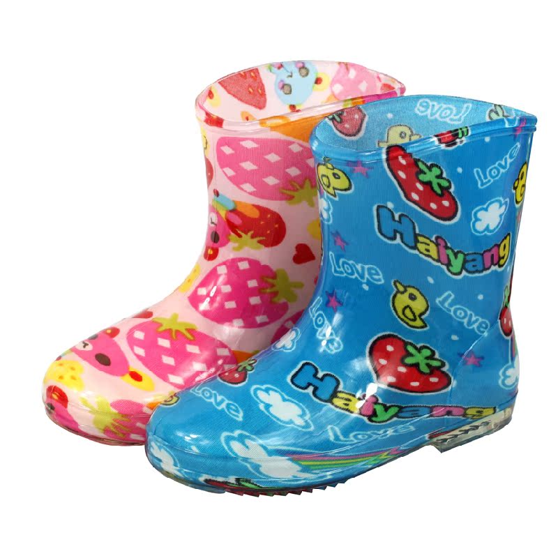 正品海洋鹿儿童雨鞋雨靴果冻色男童女童雨鞋宝宝防滑时尚水鞋