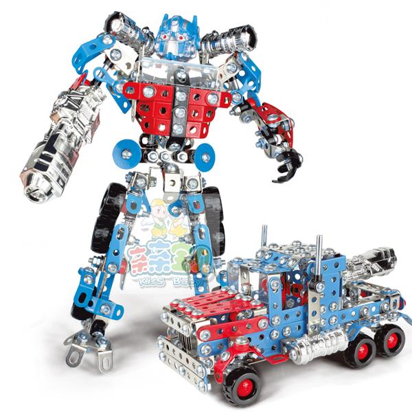 乐高变形金刚机器人拼插积木螺母拆装玩具车模型男孩儿童益智组装