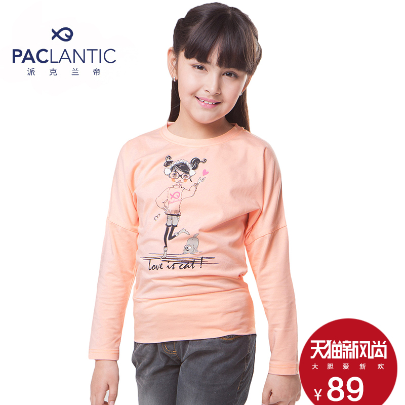 Paclantic派克兰帝童装正品 2015女童故事系列圆领长袖T恤