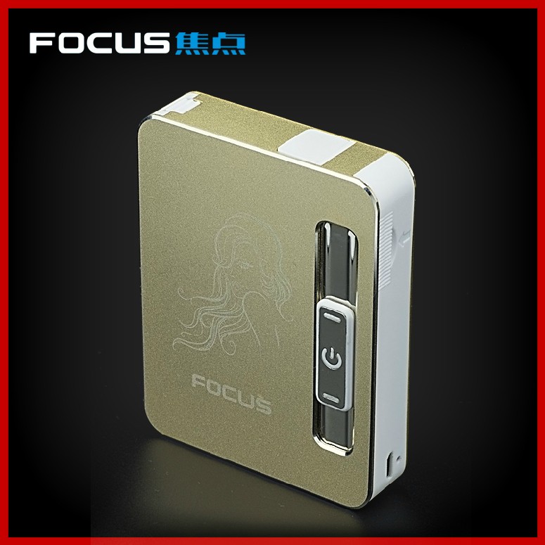 正品自动弹烟充电点烟器烟盒金属铝合金男士香菸烟盒带USB打火机