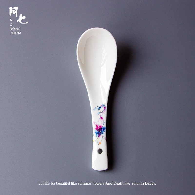 阿七|勺子 创意陶瓷勺子小汤勺骨瓷勺子小瓷勺汤勺 小调羹 小汤匙
