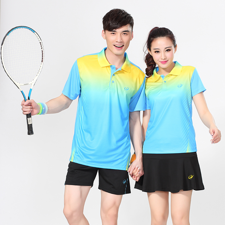 男女款网球服套装短袖情侣羽毛球服套装乒乓球服运动T恤裙裤包邮