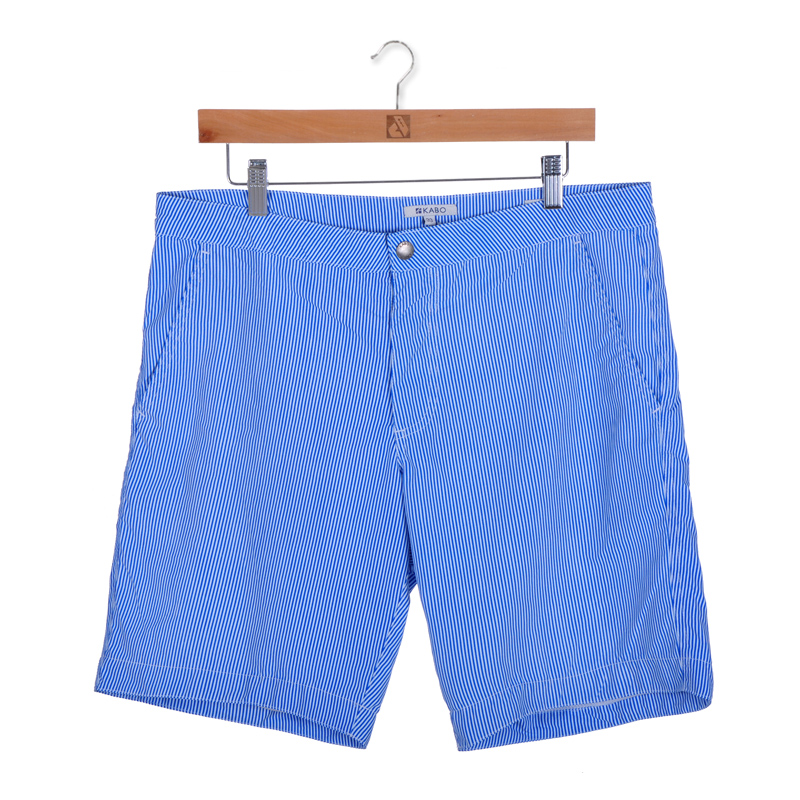 蓝色条纹速干透气沙滩裤  休闲短裤 宽松时尚 大码海滩裤 热裤