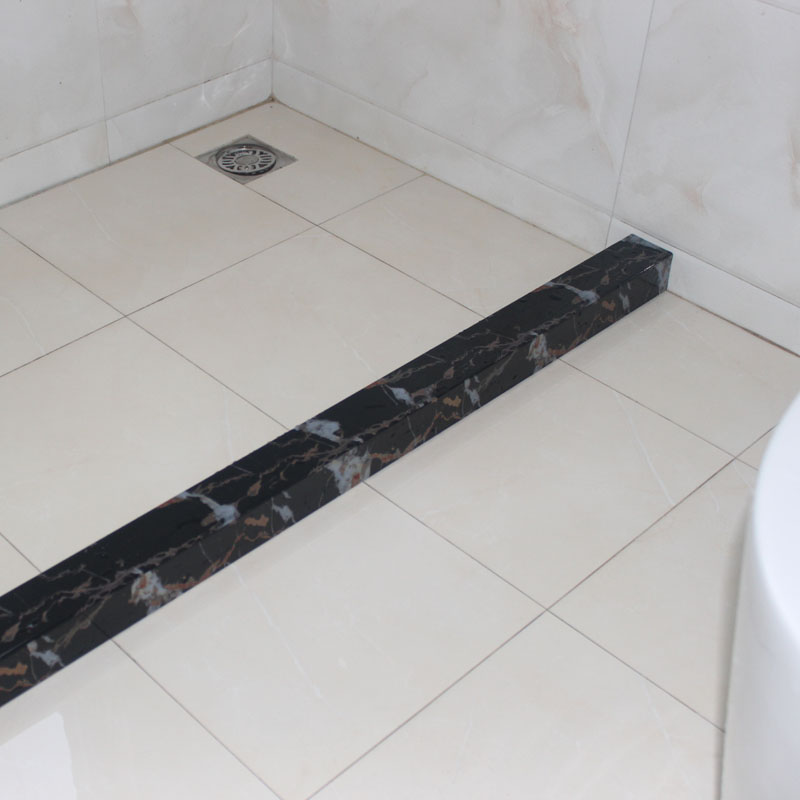 仿黑金花大理石图案挡水条 PVC阻水条 直条 浴室隔水 地面拦水6*5