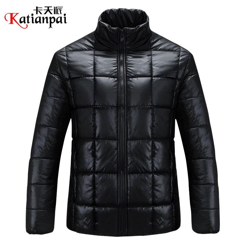 卡天派 2014冬装新款 保暖修身立领男士棉服 韩版纯色休闲外套