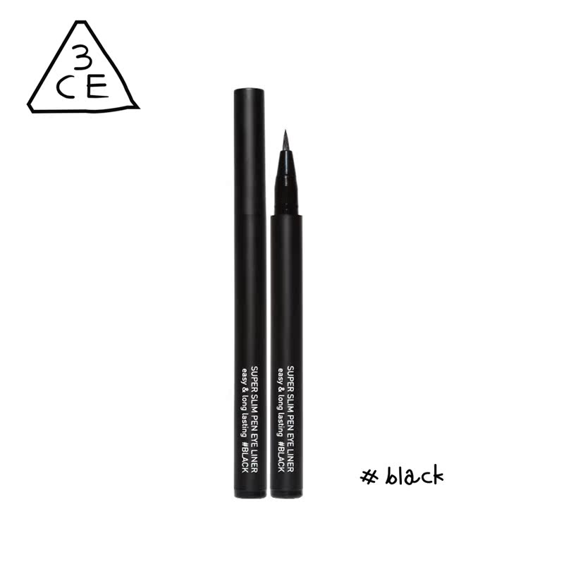 韩国正品3ce眼线笔持久防水不晕染黑色 black水溶极细眼线液笔