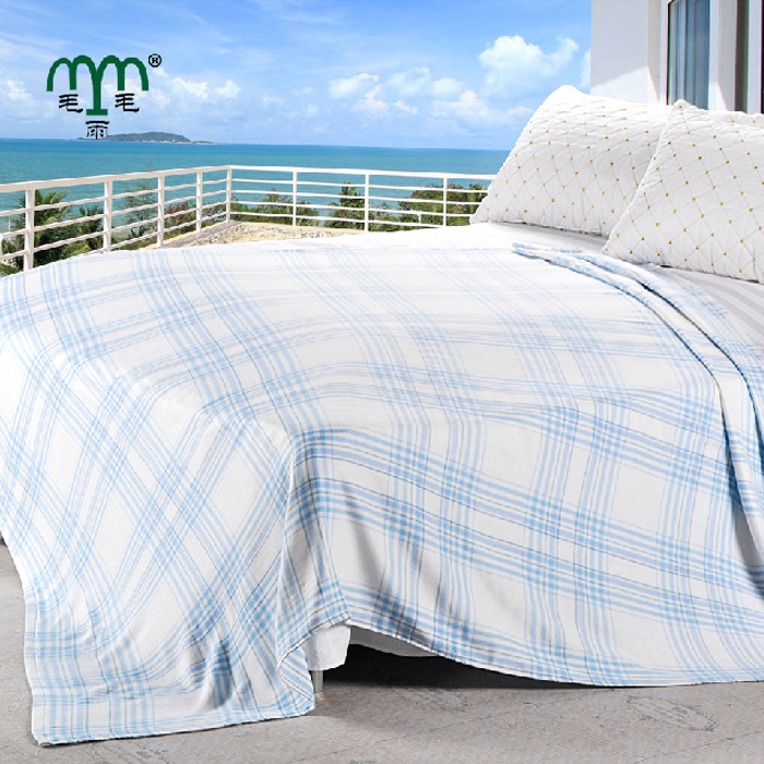 毛毛雨夏季 冷感竹纤维毛巾被 清爽透气舒适盖毯双层空调日式毛毯