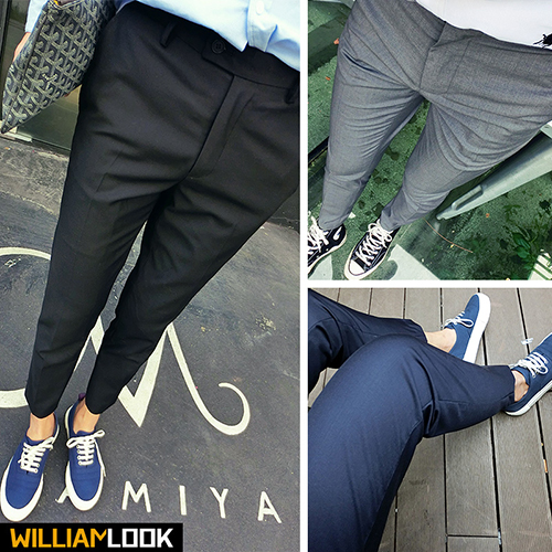 威廉的华丽 秋装男士 原创韩版设计 修身 英伦休闲小脚西裤潮裤子