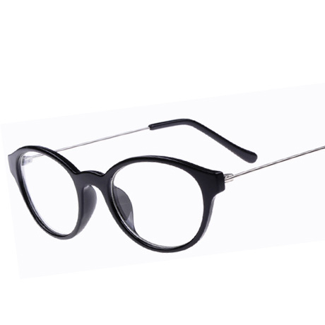 超轻钢丝细腿平光镜男女款椭圆眼镜框架透明白色白领学生可配近视