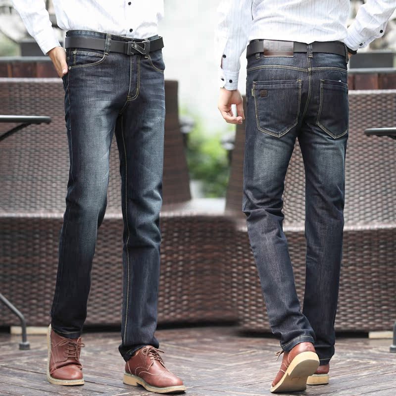 2015夏季新款牛仔男式长裤小脚直筒修身韩版潮居家水洗薄款青少年