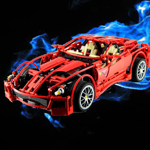 高科技乐高难度拼装赛车法拉利GTB超级跑车组装模型益智积木玩具