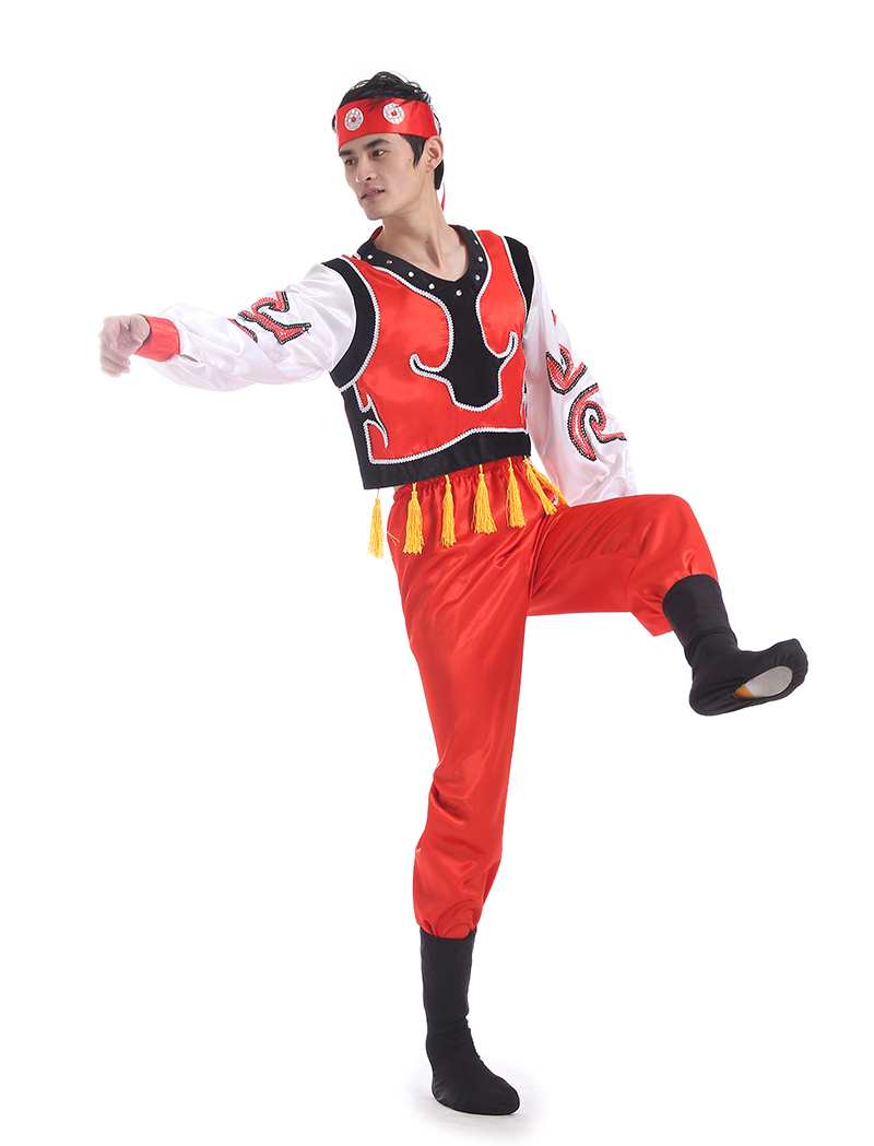 民族舞蹈服装男 蒙古族舞蹈服套装 男士蒙古舞演出服少数名族服饰