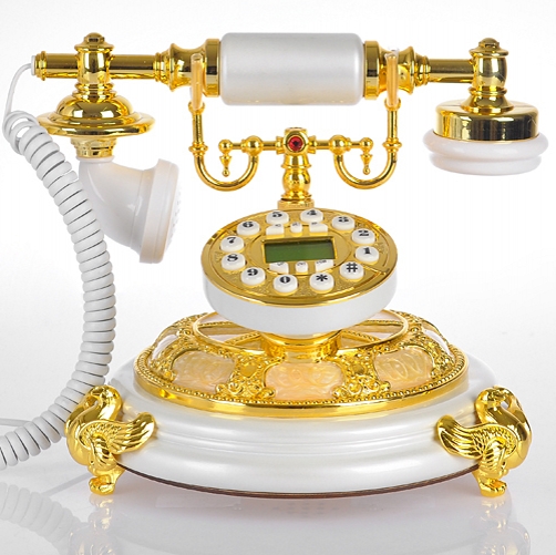 高档欧式仿古电话机有绳老式复古创意电话办公家用时尚田园电话
