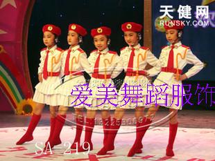 军旅舞蹈演出服饰/舞台儿童表演海军装/白色女兵服装/迷彩服/军装