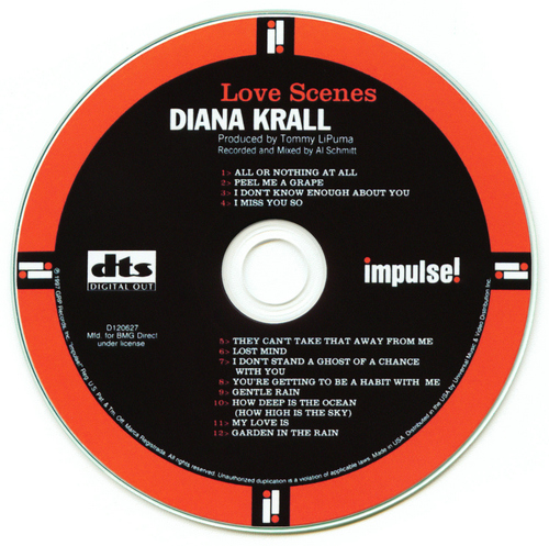 DTS CD 5.1声道 音乐 爵士天后 Diana Krall 爱的故事 试音碟