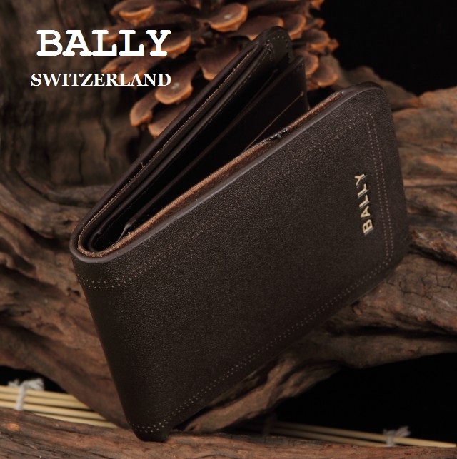 正品BALLY巴利专柜男士头层牛皮全皮横款钱包钱夹卡片包 包邮