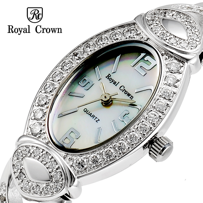 royal crown旗舰店 萝亚克朗手表 优雅珠宝奢华镶钻石英女表