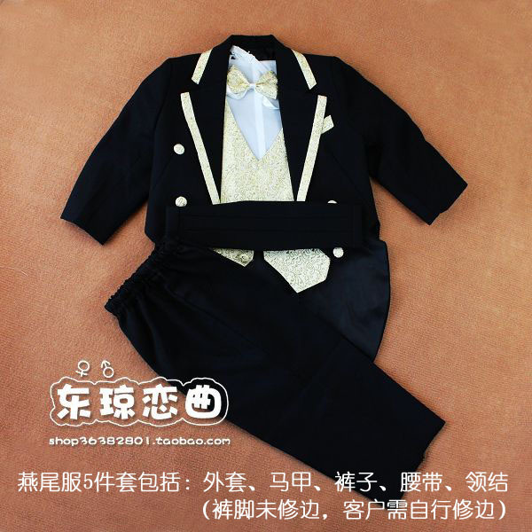 【皇冠信誉】xz03儿童西服 儿童燕尾服 男童礼服超值5件套2－8岁