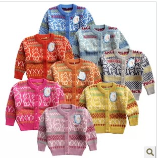 2013冬新款男女宝宝羊毛毛衣 儿童加厚纯羊毛开衫针织外套2-3-4岁