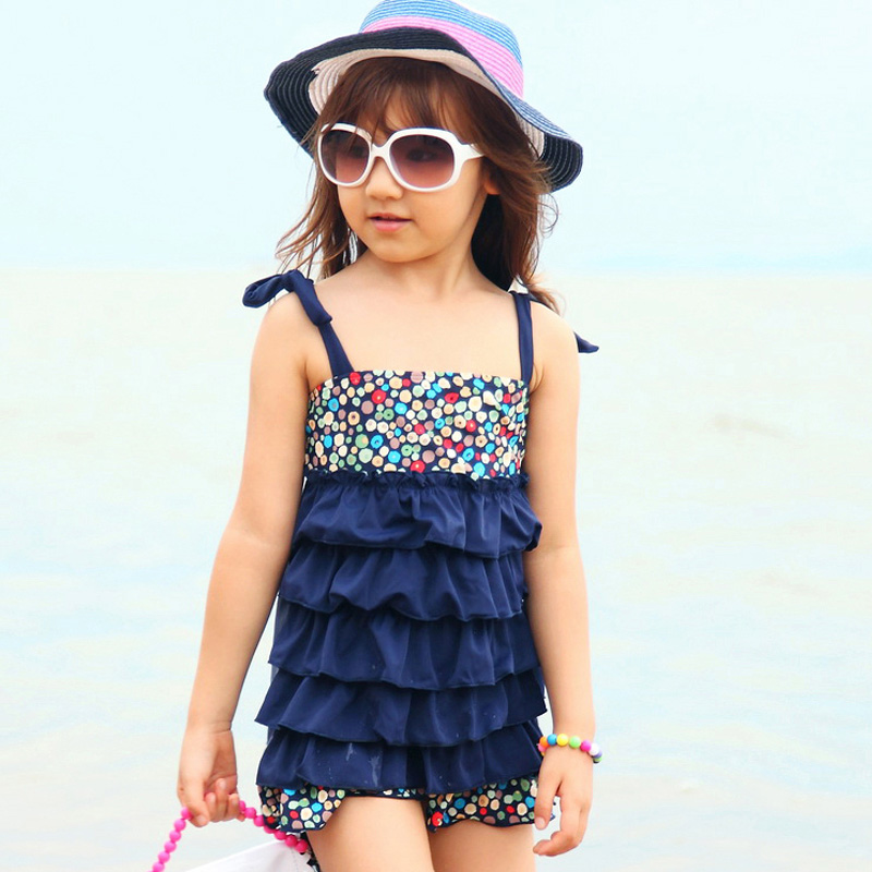 2014贝迪斯新款儿童泳衣 韩国风 时尚裙式分体两件套女童游泳衣