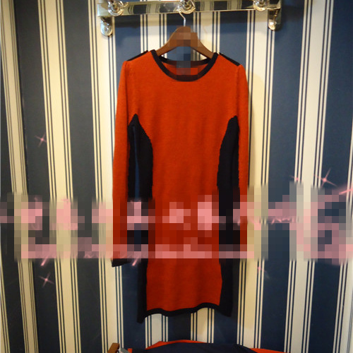 保真预售PRICH 13秋显瘦撞色针织连衣裙OK34T03M PROK34T03M特！