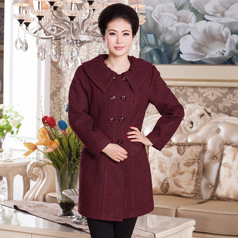 2013冬季毛呢外套大码修身新款韩版中年单件长袖上衣中老年女装