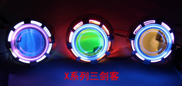 时进 shijin 至尊X系列3寸双光透镜双天使眼，万能汽车摩托车改装