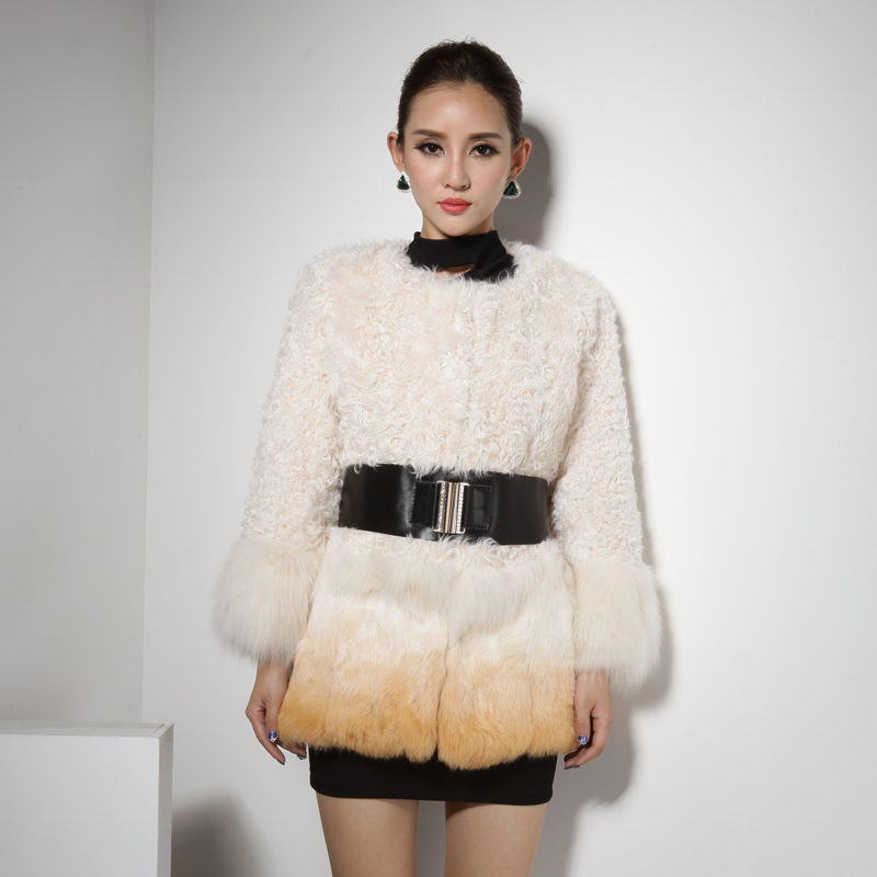 2013冬季新品海宁皮草大衣外套羊羔毛中长款韩版修身女士精品包邮