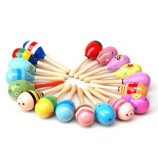 丹妮奇特沙球木制儿童益智早教玩具沙锤木质婴幼儿园教具摇铃乐器