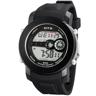 包邮奥迪斯ots6355 学生手表 多功能运动男表 时尚钢壳电子手表