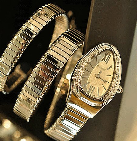 BVL香港订制珠宝级纯银手表包真金微镶真钻石蛇形腕表2圈时装表
