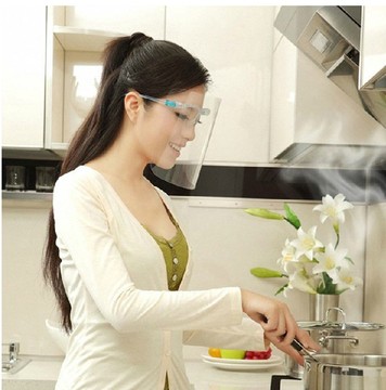 厨房防油溅面罩防油面罩双面防尘防雾厨房炒菜防护眼睛多色可选