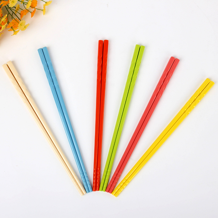 密胺A5树脂筷 可爱创意简约家居糖果色彩色筷子 个性高档时尚防滑