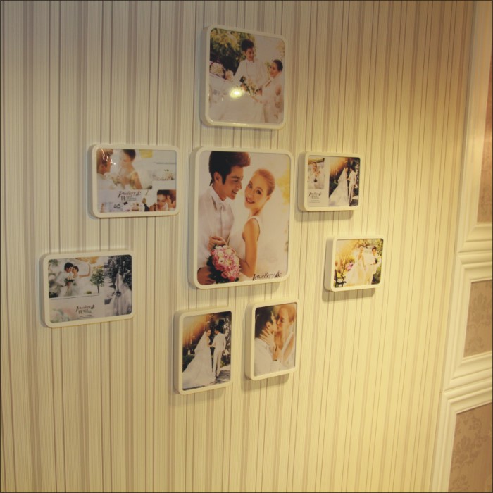 12.12婚纱照时尚小墙面照片墙相框塑料创意组合卧室欧式生日礼物