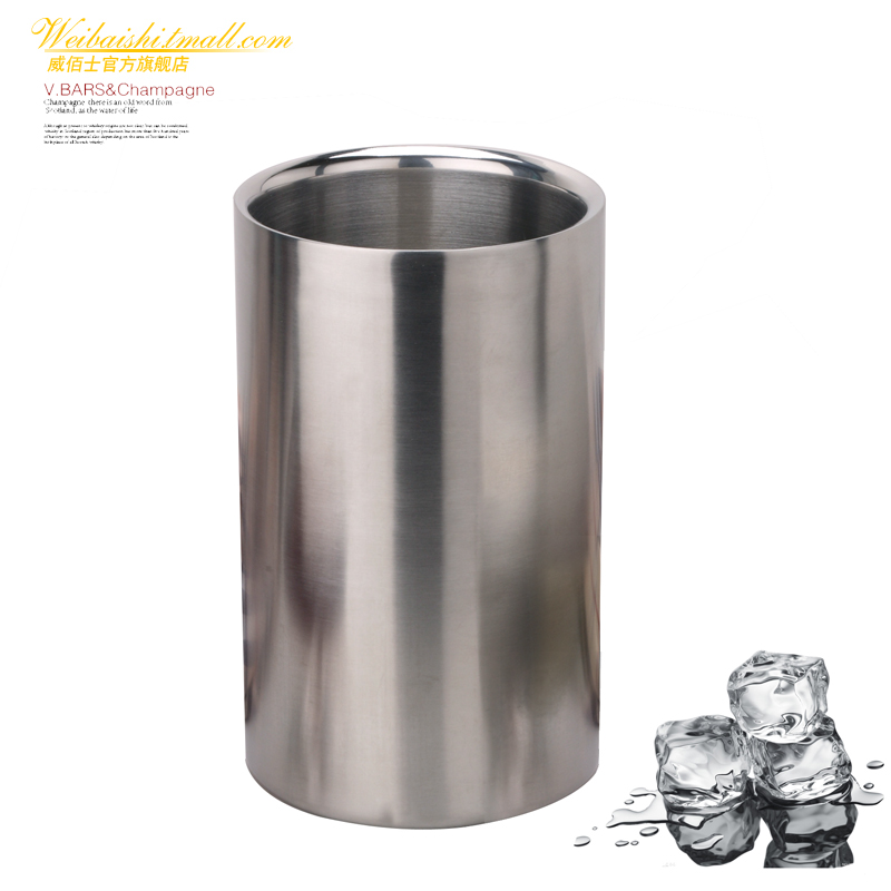 双层冰桶冰酒桶直身款不锈钢冰桶红酒桶啤酒桶冰粒筒香槟桶冰酒桶