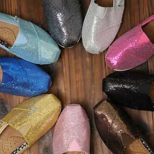 2012春季超靓新款 超舒适toms 9色亮片 帆布鞋 女鞋
