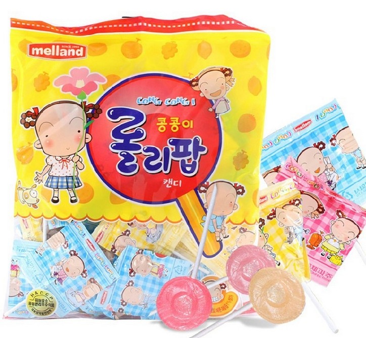 韩国国际梦甜妞妞樱桃小丸子球形棒棒糖综合果味创意糖果满49包邮