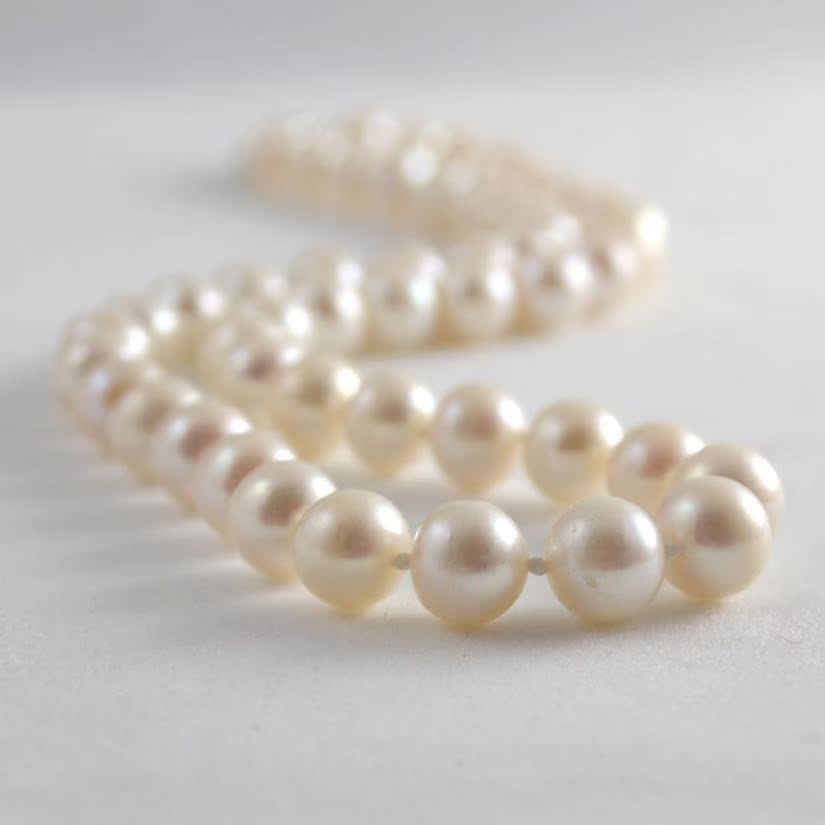 送妈妈珍珠项链 正品9-10正圆淡水天然珍珠 强光白色包邮