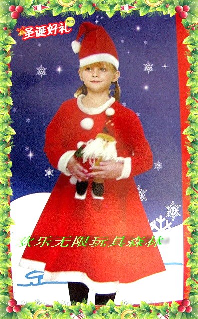 万圣节服装/圣诞儿童表演服-B117女童圣诞表演裙160g