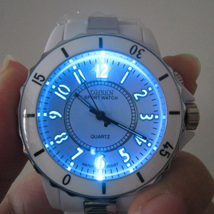 OHSEN 时尚炫丽 七彩背景灯 新款流行 30米防水 运动表 中性手表